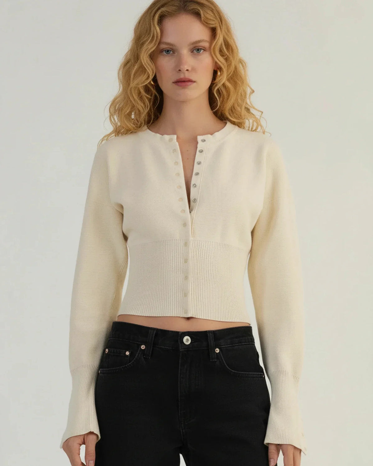 Nora | Women's Elegant Long-Sleeved Cropped Cardigan for Winter