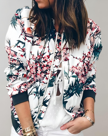 Phyllis | Women's Elegant Floral Bomber Jacket