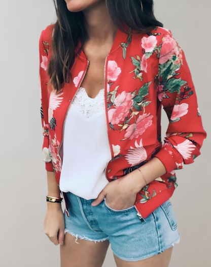 Phyllis | Women's Elegant Floral Bomber Jacket