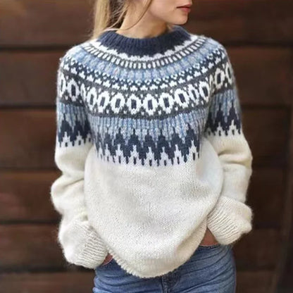 Pernille | Women's Cosy Fair Isle Relaxed-Fit Pullover Jumper for Winter