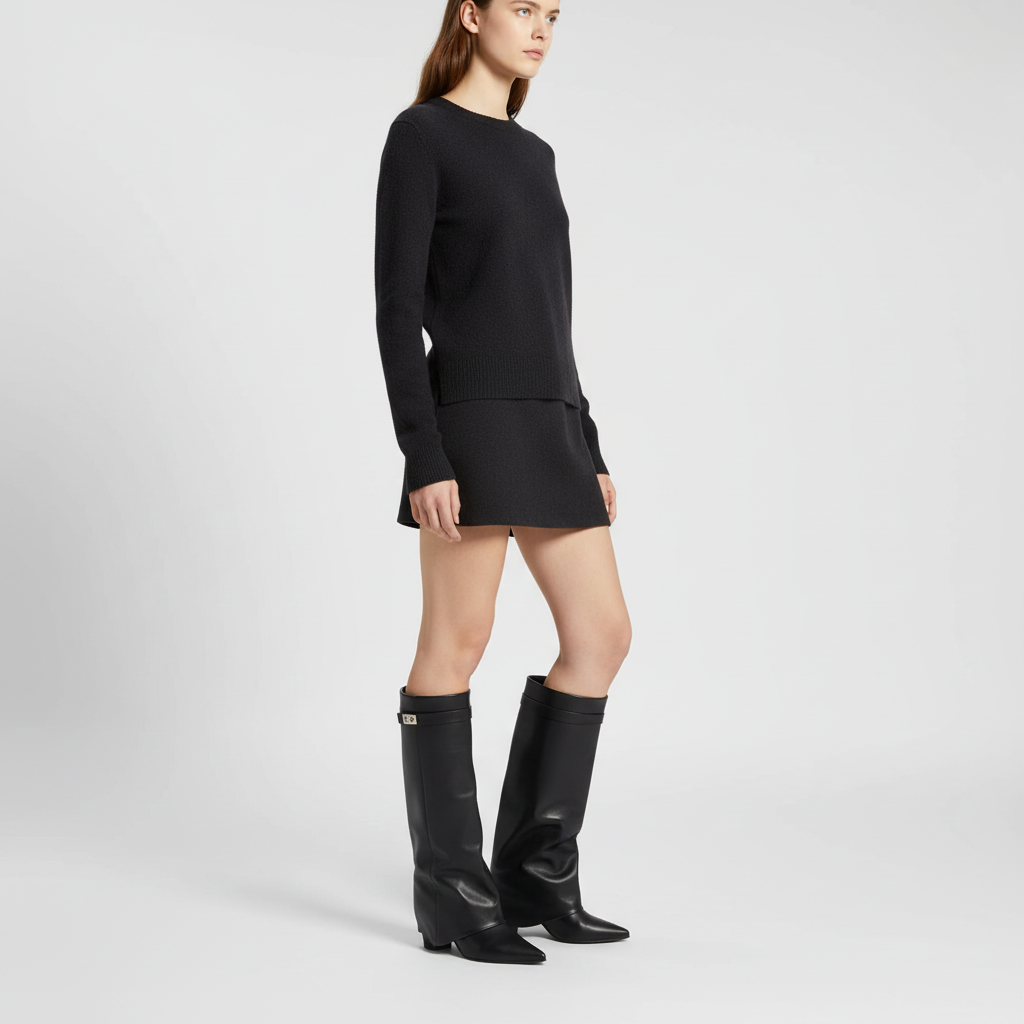 Pointed-Toe Boots with a Discreet Hidden Wedge Heel