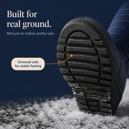Stylish Quilted Puffer-Style Tall Winter Boots