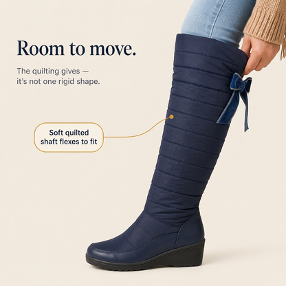 Stylish Quilted Puffer-Style Tall Winter Boots