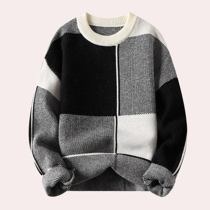 Robert | Men's Stylish Colour-Block Crew Neck Jumper for Winter