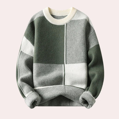 Robert | Men's Stylish Colour-Block Crew Neck Jumper for Winter