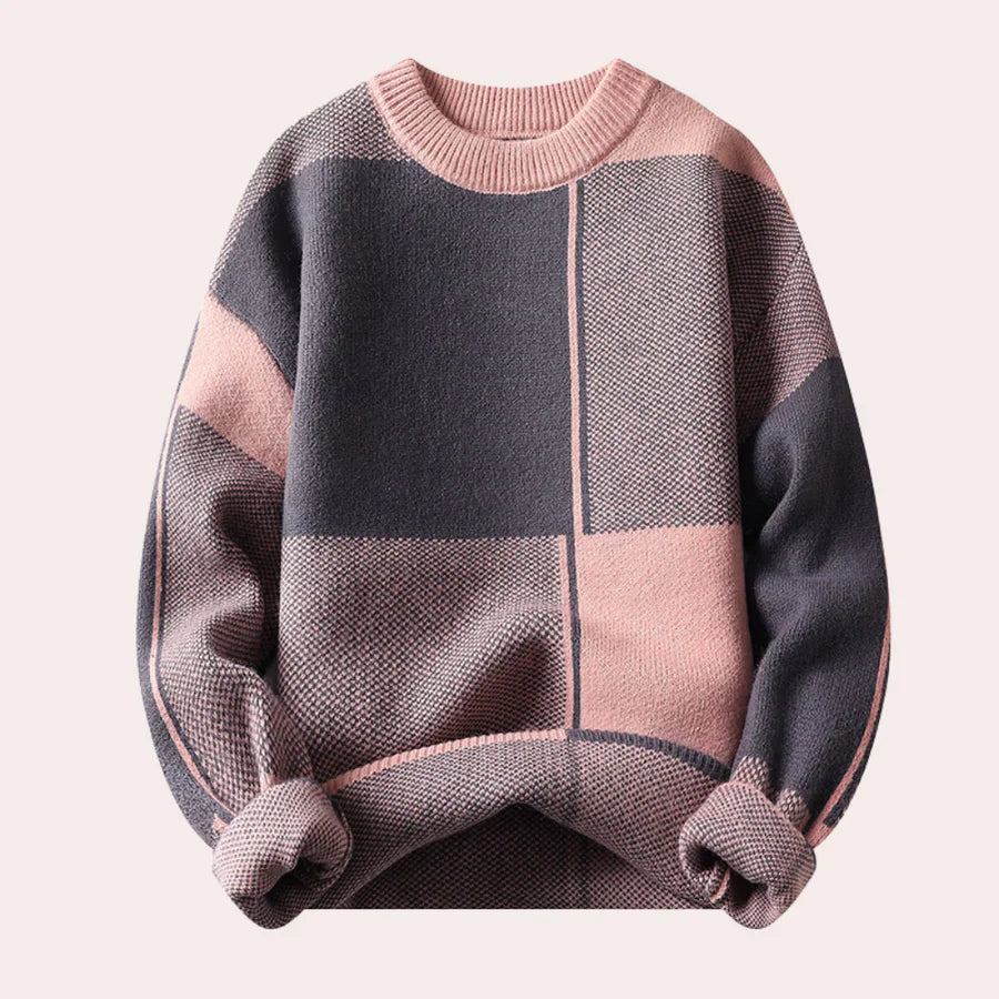 Robert | Men's Stylish Colour-Block Crew Neck Jumper for Winter