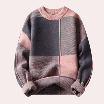 Robert | Men's Stylish Colour-Block Crew Neck Jumper for Winter