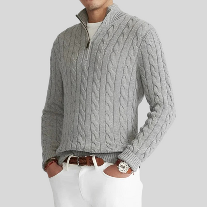 Rudolf | Men's Classic Quarter-Zip Cable-Knit Jumper for Winter