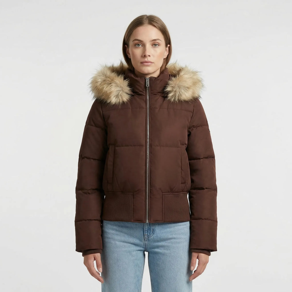 Stylish Short Hooded Quilted Winter Jacket