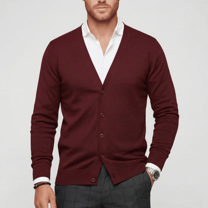 Slim-Fit Long-Sleeve Cardigan for Winter