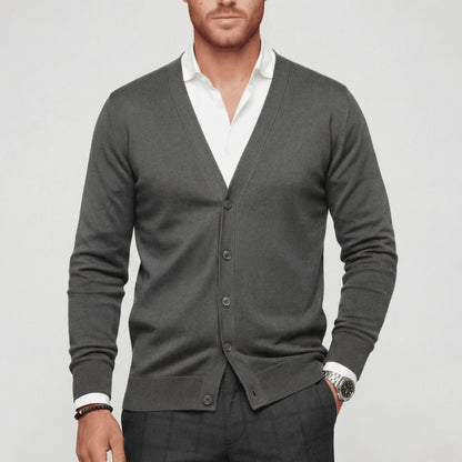 Slim-Fit Long-Sleeve Cardigan for Winter