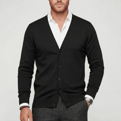 Slim-Fit Long-Sleeve Cardigan for Winter