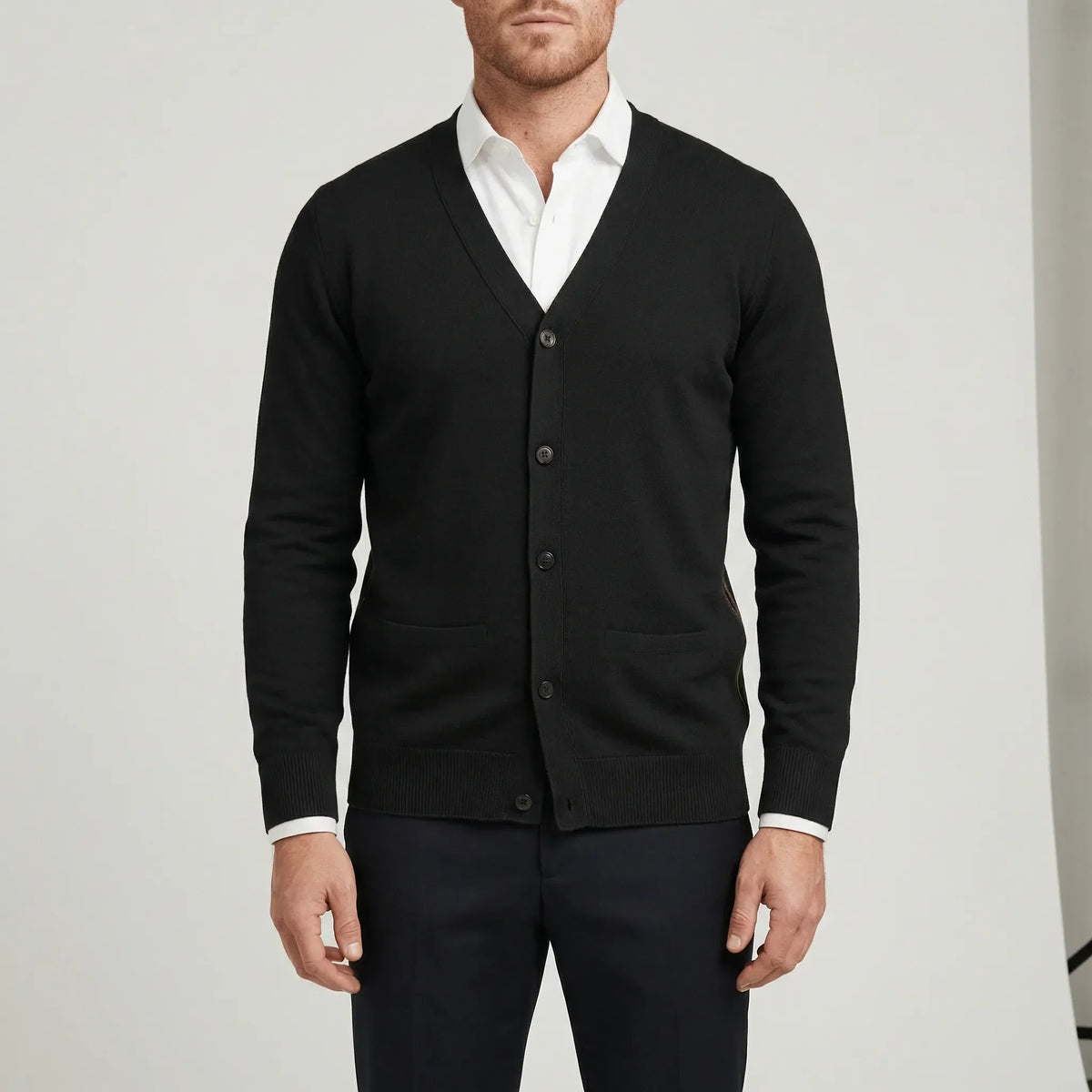 Slim-Fit Long-Sleeve Cardigan for Winter