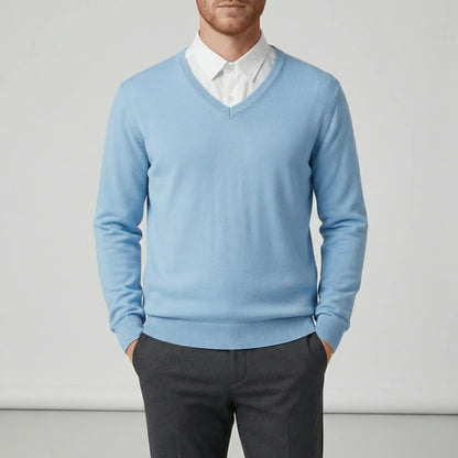 Slim-Fit V-Neck Jumper for Winter