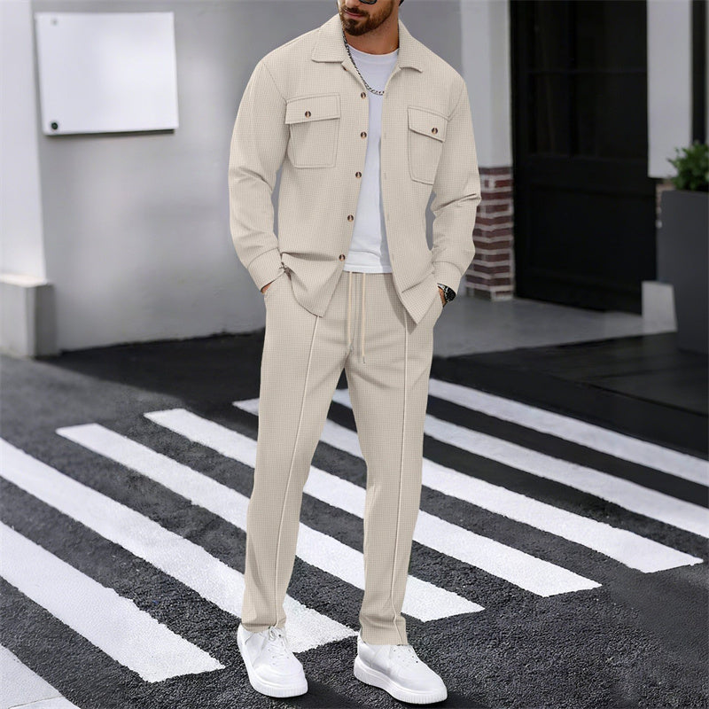 Sebastian | Men's Waffle Knit Shirt and Trousers Set