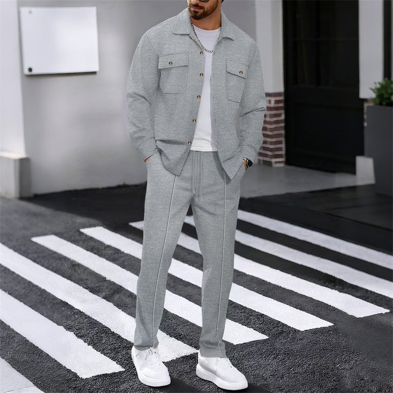 Sebastian | Men's Waffle Knit Shirt and Trousers Set