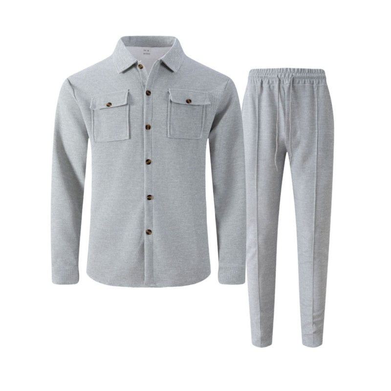Sebastian | Men's Waffle Knit Shirt and Trousers Set