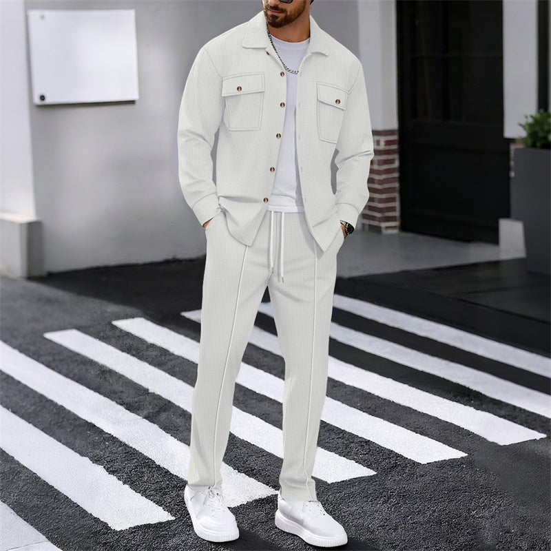 Sebastian | Men's Waffle Knit Shirt and Trousers Set