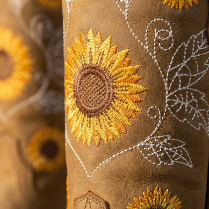 Ivy | Women's Sunflower Embroidered Western Cowboy Boots