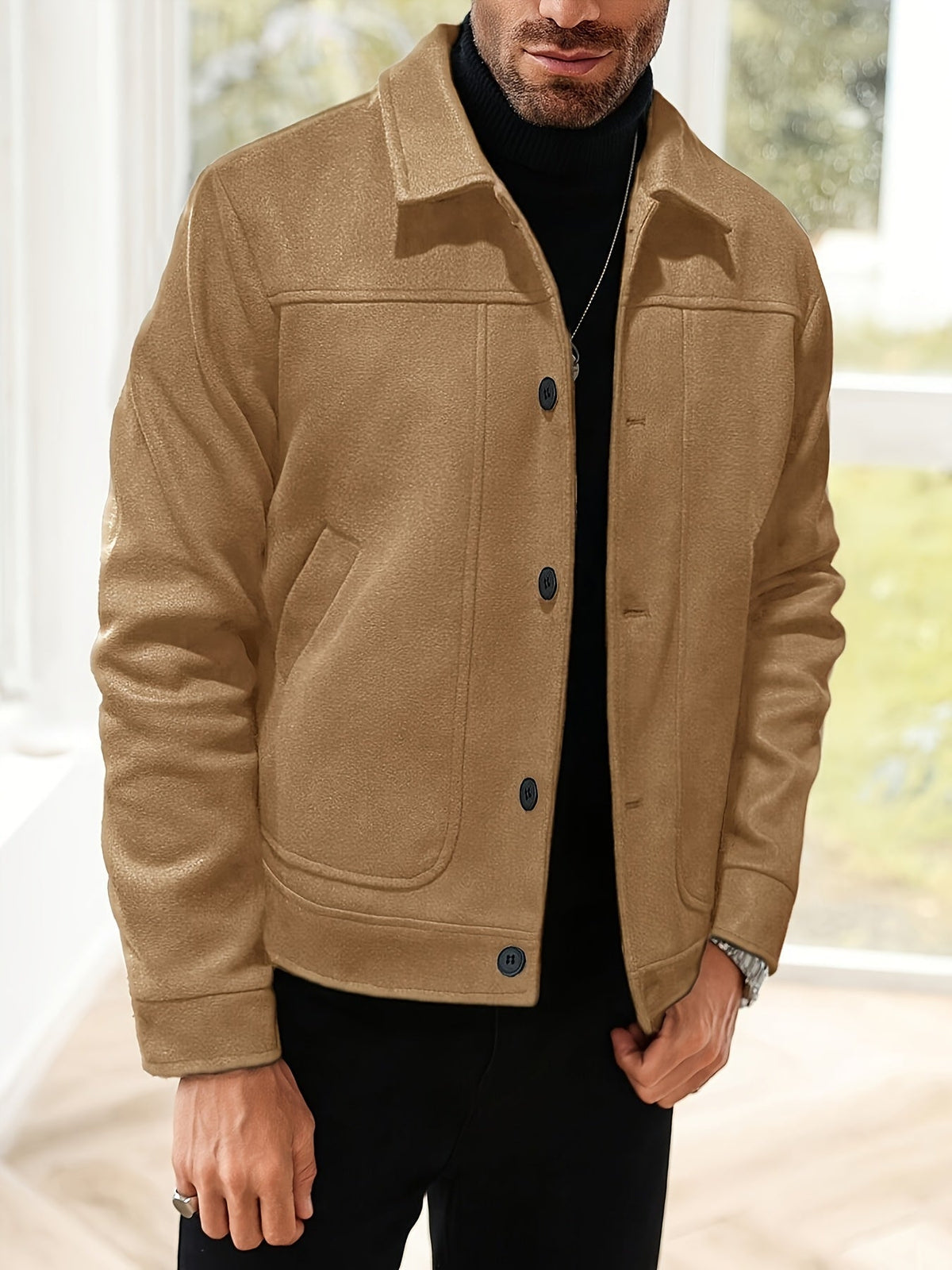 Transitional Jacket with Button-Front Placket
