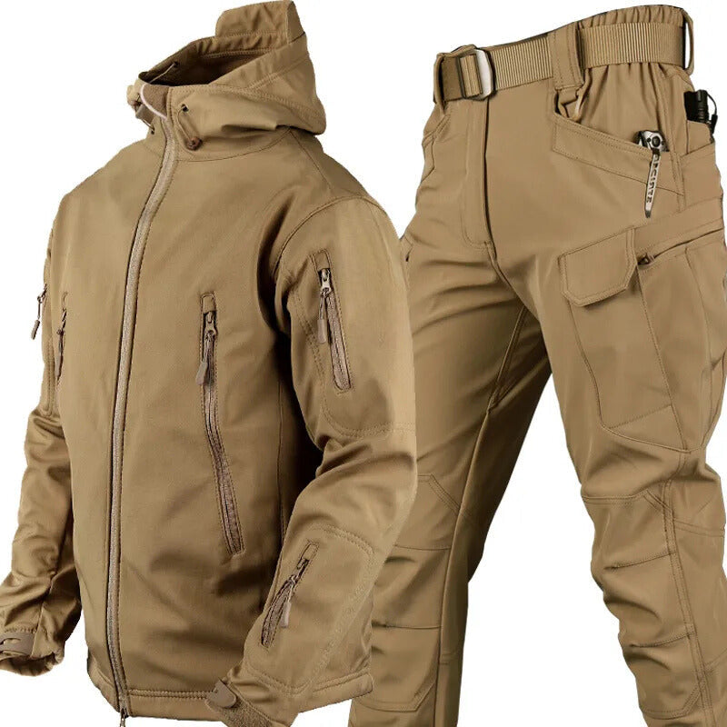 Unisex Waterproof & Windproof Fleece-Lined Outdoor Set