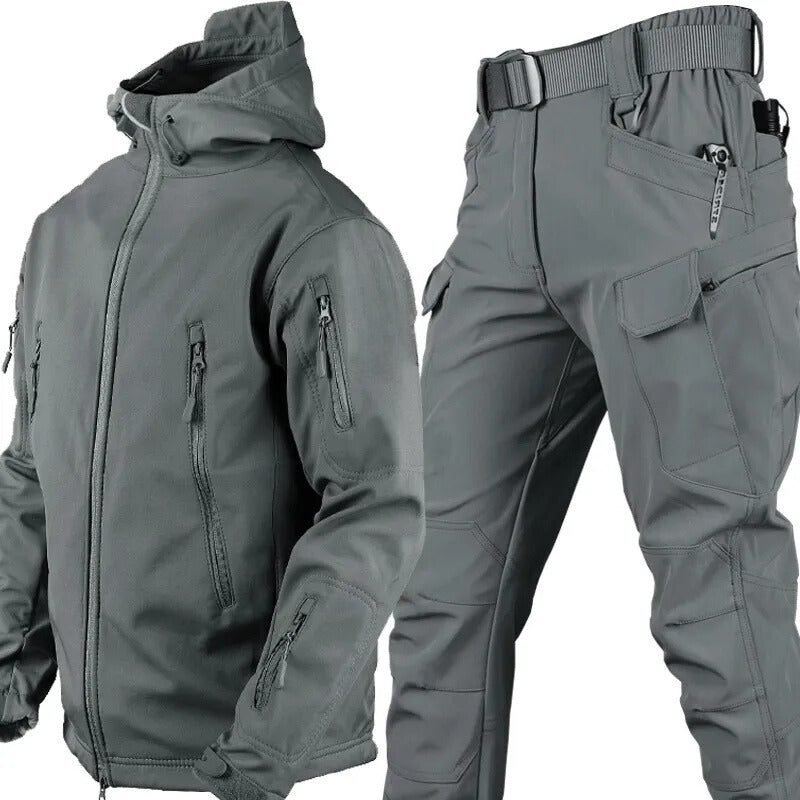 Unisex Waterproof & Windproof Fleece-Lined Outdoor Set