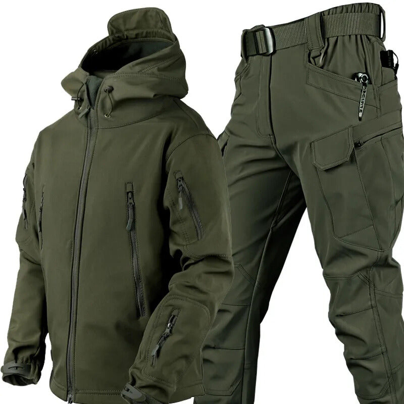 Unisex Waterproof & Windproof Fleece-Lined Outdoor Set