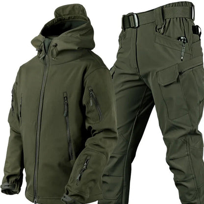 Unisex Waterproof & Windproof Fleece-Lined Outdoor Set