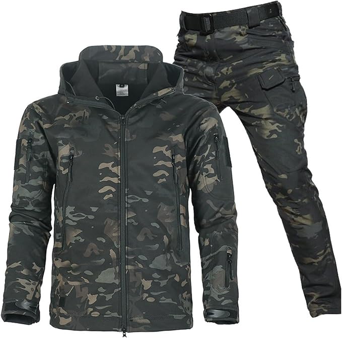 Unisex Waterproof & Windproof Fleece-Lined Outdoor Set