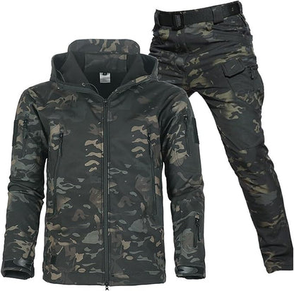 Unisex Waterproof & Windproof Fleece-Lined Outdoor Set