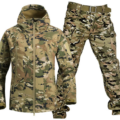 Unisex Waterproof & Windproof Fleece-Lined Outdoor Set