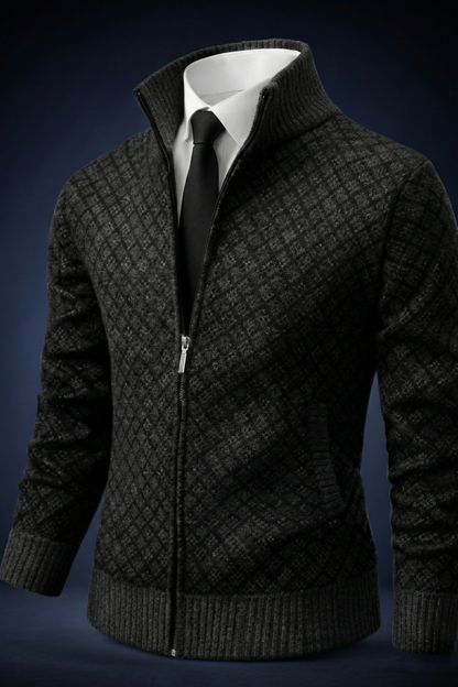 Arthur | Men's Waffle-Knit Zip-Up Cardigan for Winter