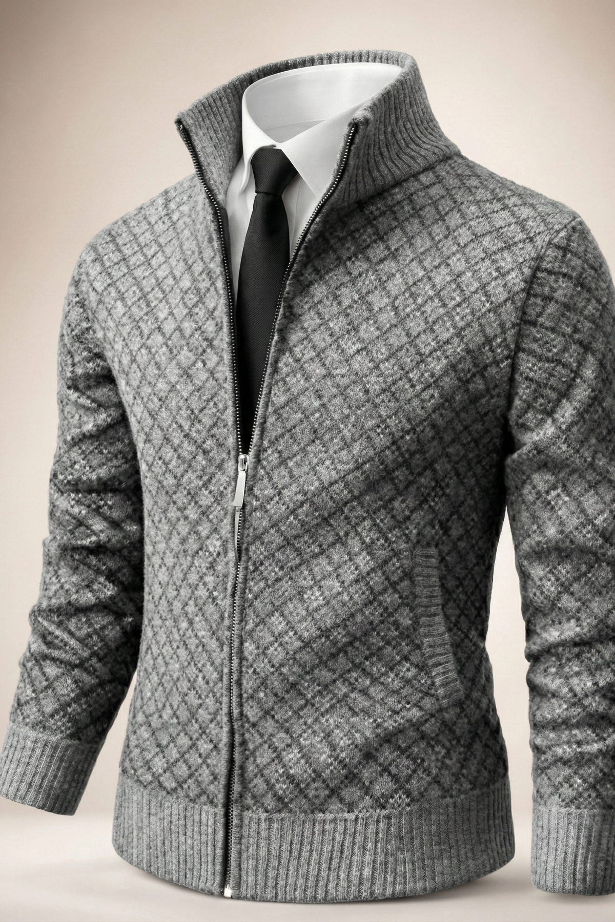 Arthur | Men's Waffle-Knit Zip-Up Cardigan for Winter