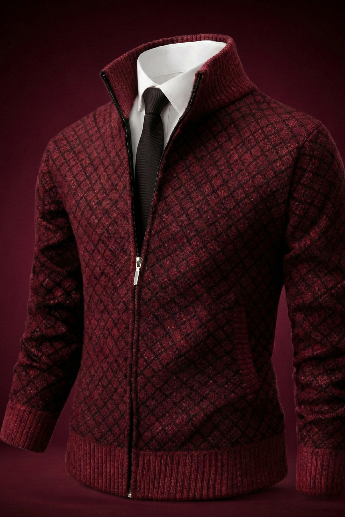 Arthur | Men's Waffle-Knit Zip-Up Cardigan for Winter