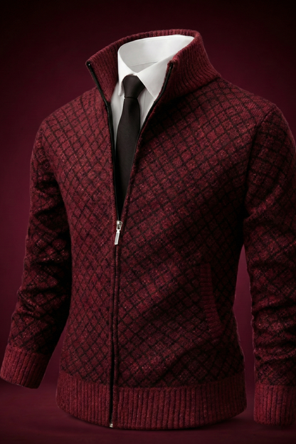 Arthur | Men's Waffle-Knit Zip-Up Cardigan for Winter