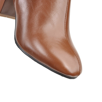 Stylish Vegan Leather Ankle Boots