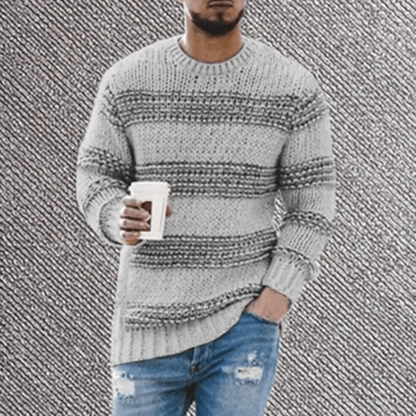 Elliott | Men's Classic Striped Crew Neck Long-Sleeve Jumper for Winter