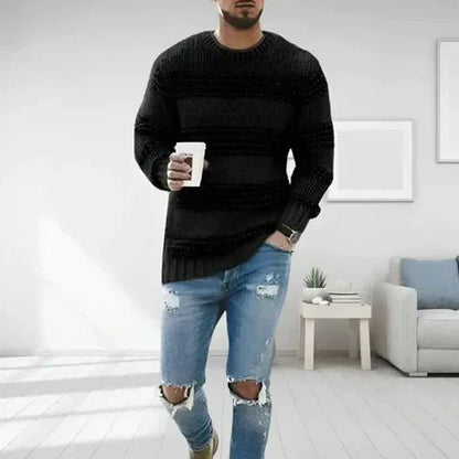 Elliott | Men's Classic Striped Crew Neck Long-Sleeve Jumper for Winter