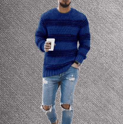 Elliott | Men's Classic Striped Crew Neck Long-Sleeve Jumper for Winter