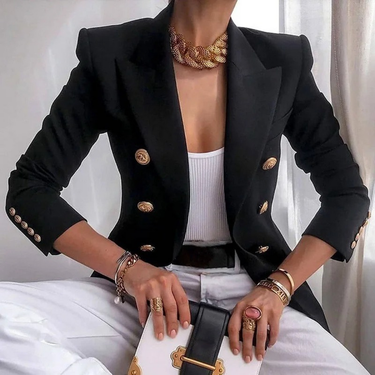 Sadie | Women's Elegant Vintage Double-Breasted Blazer