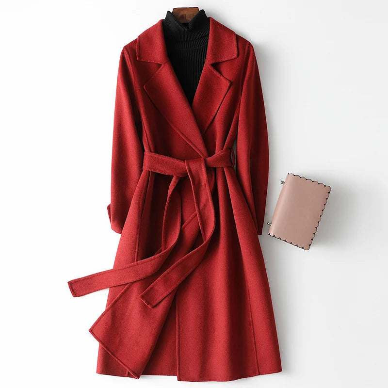 Virginia | Women's Elegant Belted Wrap Coat for Winter