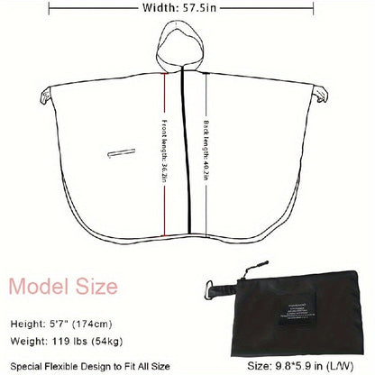 Waterproof Rain Jacket with Zipper Closure and Handy Pockets