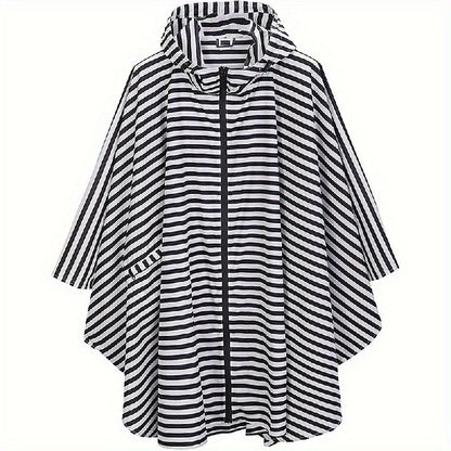 Waterproof Rain Jacket with Zipper Closure and Handy Pockets