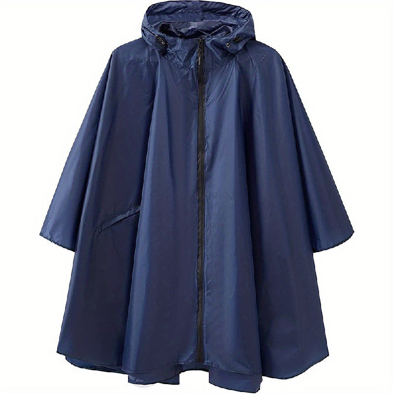 Waterproof Rain Jacket with Zipper Closure and Handy Pockets