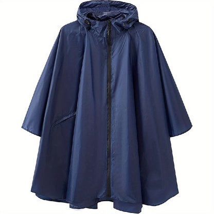 Waterproof Rain Jacket with Zipper Closure and Handy Pockets