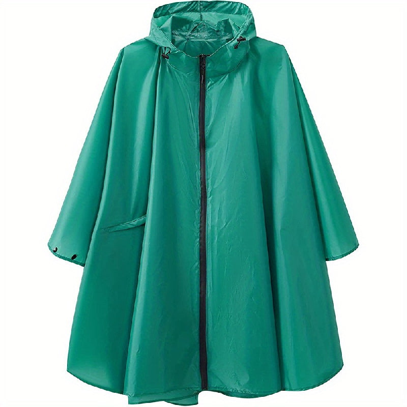 Waterproof Rain Jacket with Zipper Closure and Handy Pockets