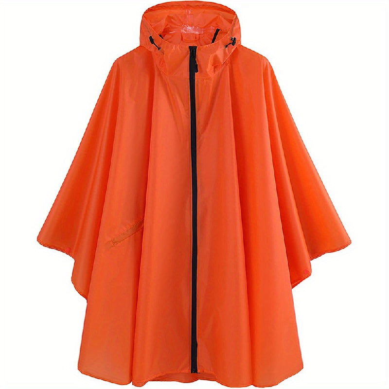 Waterproof Rain Jacket with Zipper Closure and Handy Pockets