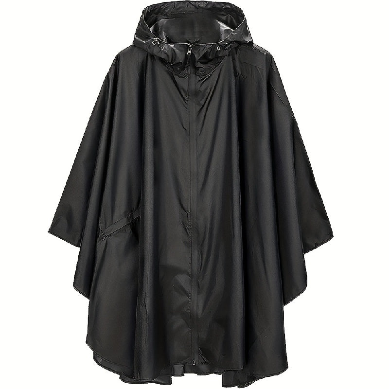 Waterproof Rain Jacket with Zipper Closure and Handy Pockets