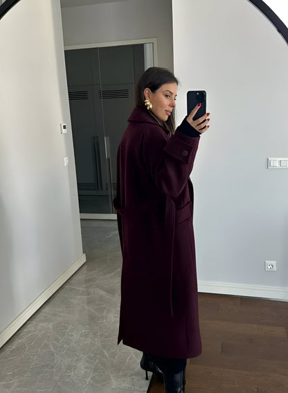 Zara | Women's Elegant Belted Long Winter Coat