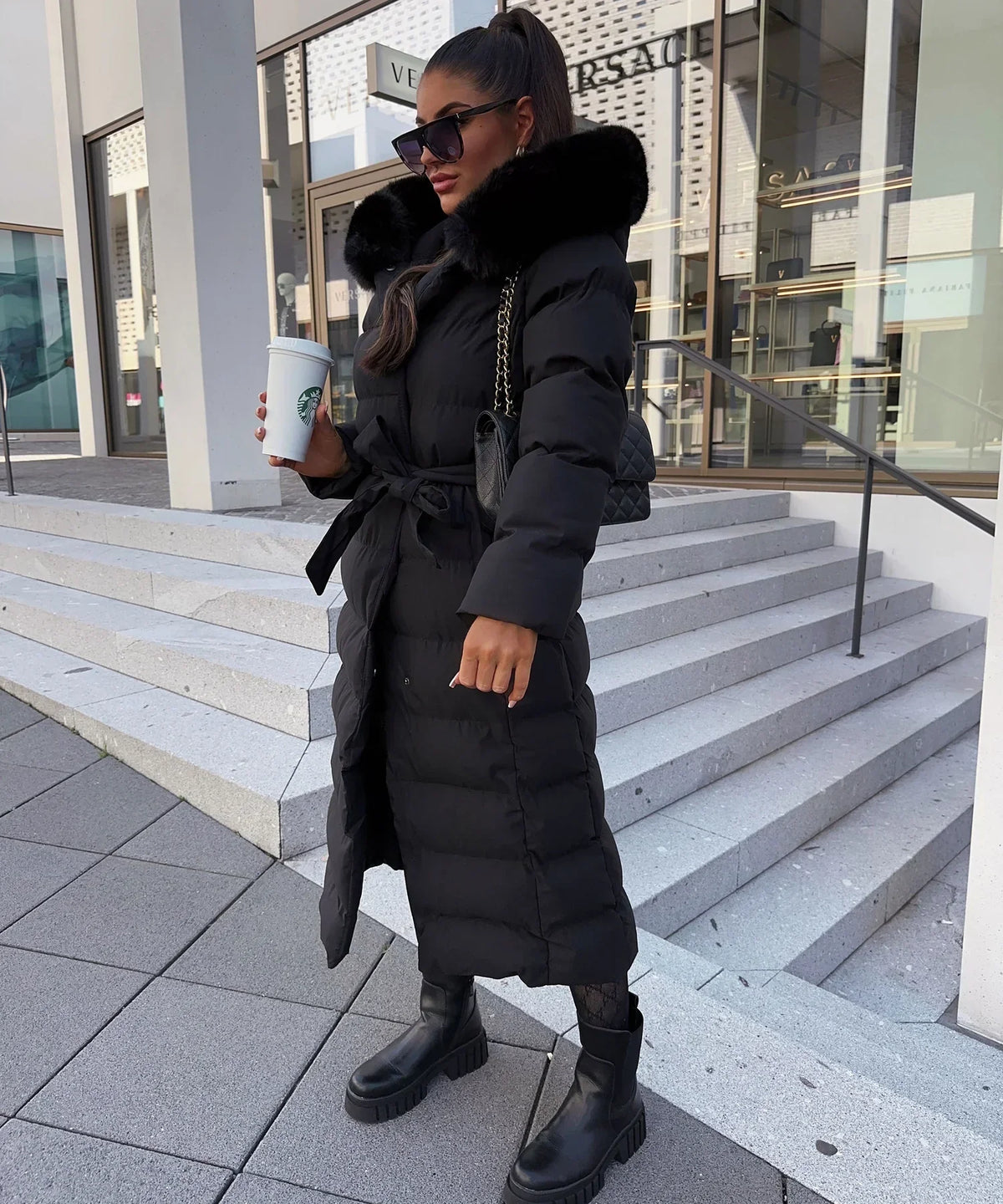 Isabelle | Women's Belted Quilted Winter Puffer Coat